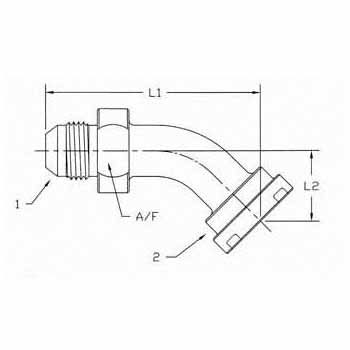 MJ-Flange 45 Elbow Code 61 1703 Series