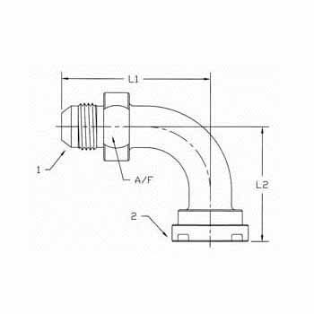 MJ-Flange 90 Elbow Code 61 1704 Series