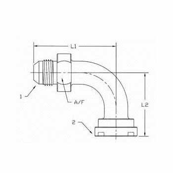 MJ-Flange 90 Elbow Code 62 1804 Series