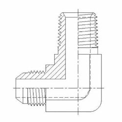 Male JIC - Male Pipe 90 Elbow Long