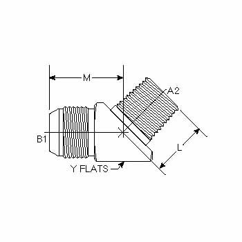 Male JIC - Male Pipe 45 Elbow