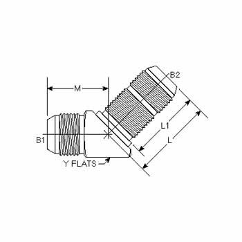 Male JIC Bulkhead 45 Deg Elbow