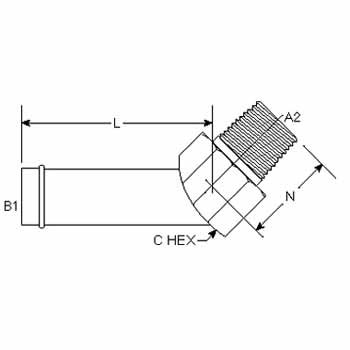 Hose Barb - Male Pipe 45 Elbow