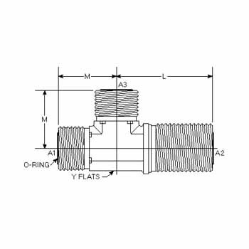 Male Face Seal Bulkhead Run Tee