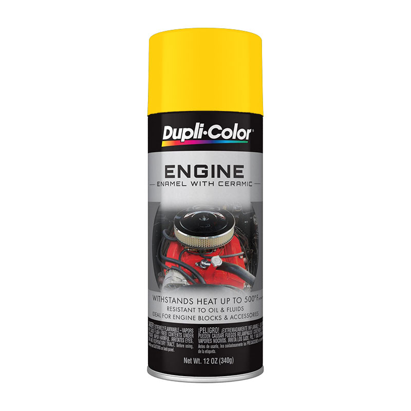 Dupli-Color DE1642 Daytona Yellow Engine Enamel Spray Paint with Ceramic - Case of 6