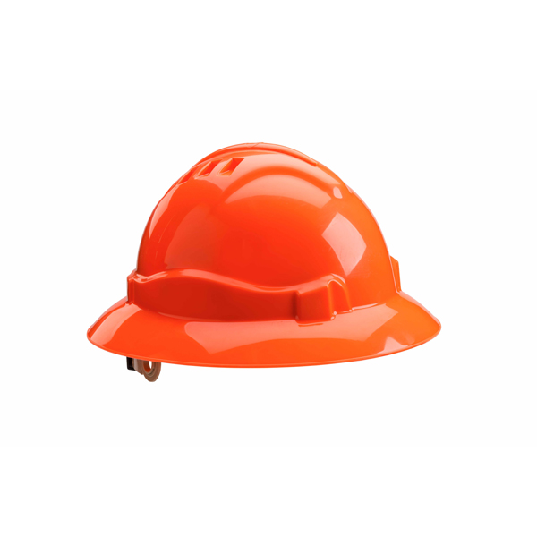 Gateway Safety 72416 Serpent Full Brim Unvented Hi-Viz Orange Hard Hat