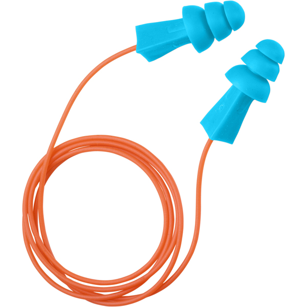 Gateway Safety 942510 Tri-Grip JR Light Blue/Orange 27 NRR Corded Earplugs, TASCO 9020