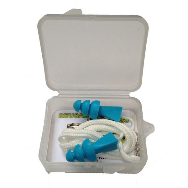 Gateway Safety 942520 Tri-Grip JR Light Blue/White 27 NRR Corded Earplugs, TASCO 9040