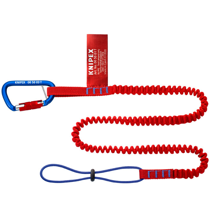 KNIPEX 00 50 05 T BKA - Tool Tethering Lanyard with Captive Eye Carabiner