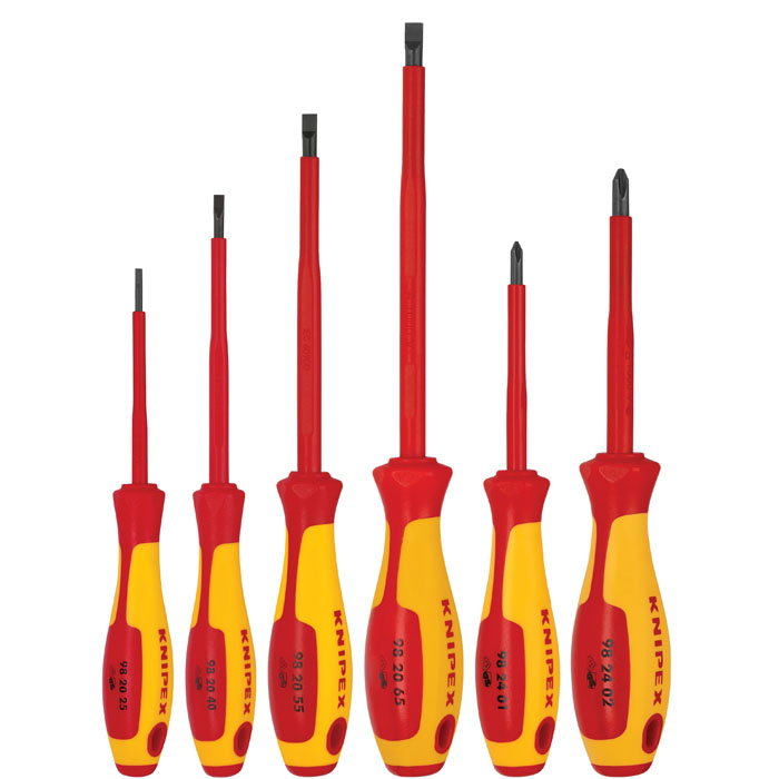 KNIPEX 9K 98 98 33 US - 6 Pc Screwdriver Set-1000V Insulated