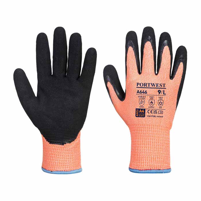 Portwest A646 Vis-Tex Winter HR Cut Glove Nitrile