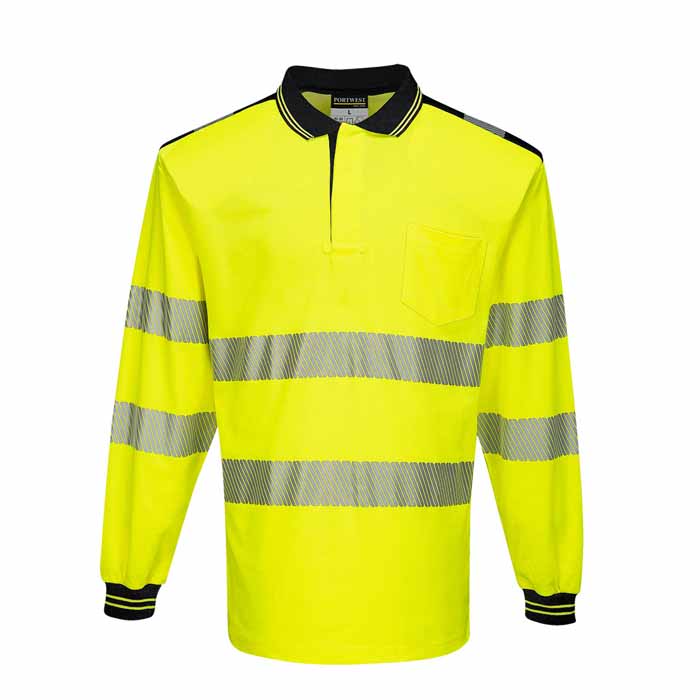 Portwest T184 PW3 Hi-Vis Long Sleeve Polo Shirt