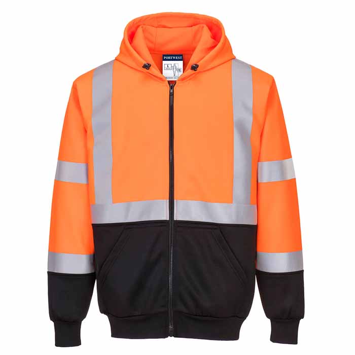 Portwest UB315 Hi-Vis Two-Tone Zipped Hoodie