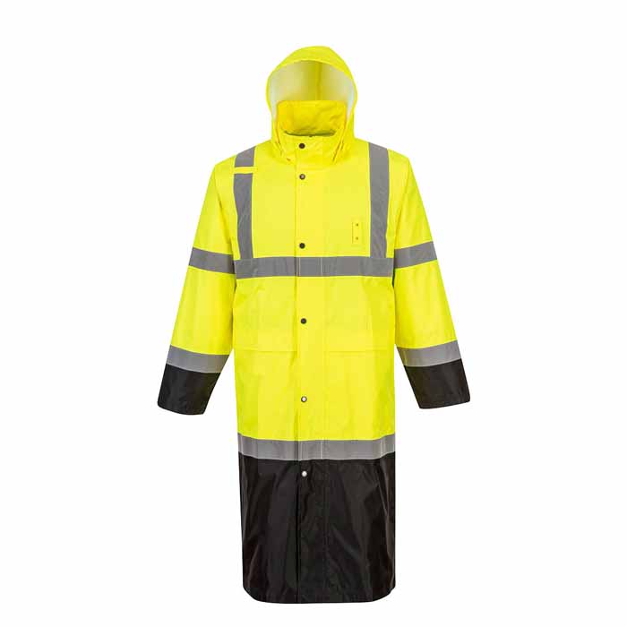 Portwest UH446 Hi-Vis Contrast Rain Coat 48"