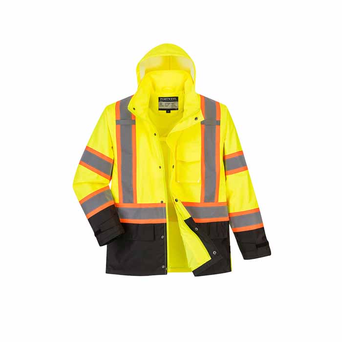 Portwest US361 Hi-Vis Contrast Tape Rain Jacket