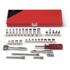 Wright Tool 236 1/4 Drive 34 Piece 6, 8, 12 Point Standard, 6 & 12 Point Deep Skts and Screwdriver Bit & Skt