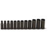 Wright Tool 357 3/8 Drive 12 Piece Impact Metric Socket Set 8mm - 19mm 6 Point Deep