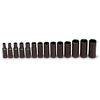 Wright Tool 358 3/8 Drive 14 Piece Impact Metric Socket Set 6mm - 19mm 6 Point Deep