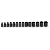 Wright Tool 359 3/8 Drive 14 Piece Impact Metric Socket Set 6mm - 19mm 6 Point Standard