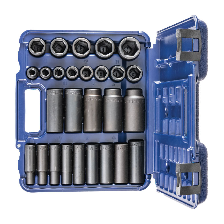 Wright Tool 40715-MC 27 Piece 1/2" Drive SAE Standard & Deep Socket Set