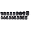 Wright Tool 655 3/4 Drive 19 Piece 6 Point Standard Metric Impact Socket Set, 17mm - 41mm